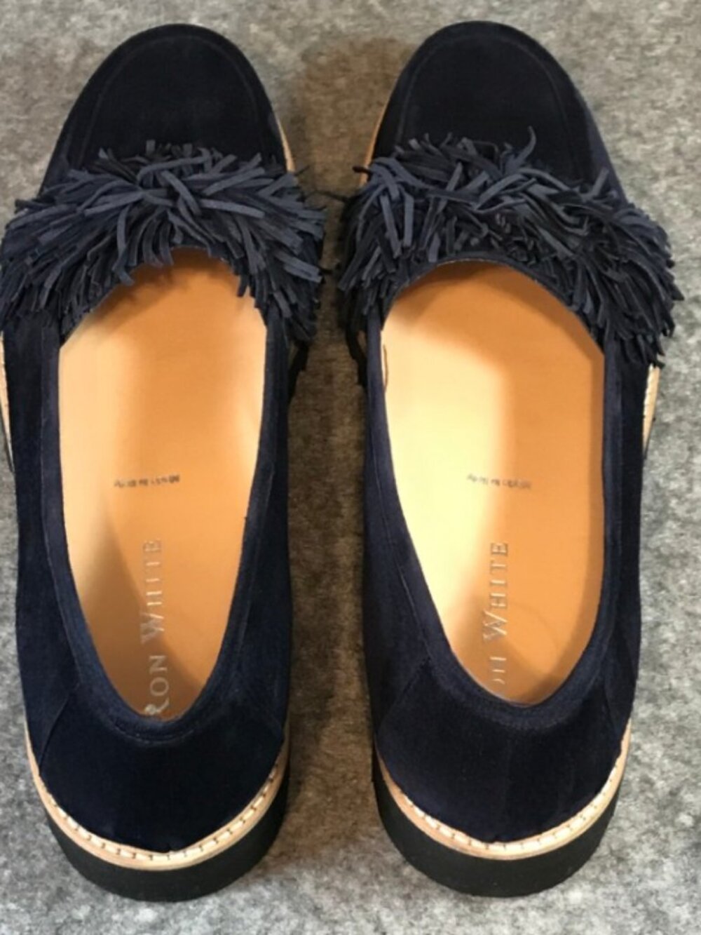 Ron White Women’s Leather Skylar Fringe Slip On Loafer Shoes - Picture 10 of 14